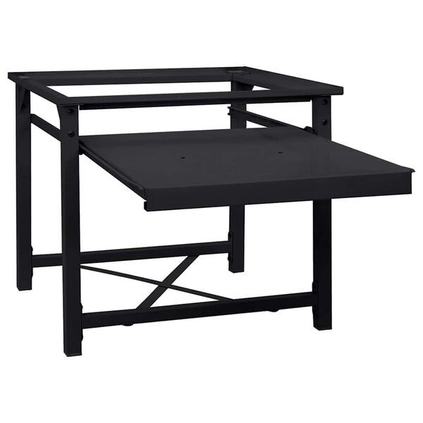 vidaXL Socle pour machine à laver avec étagère coulissante Blanc