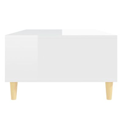 vidaXL Table basse blanc brillant 103,5x60x35 cm bois d'ingénierie