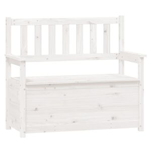 vidaXL Banc Blanc 112,5x51,5x96,5 cm Bois de pin massif
