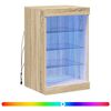 vidaXL Buffet avec lumi&egrave;res LED ch&ecirc;ne sonoma 41x37x67 cm
