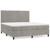 vidaXL Sommier &agrave; lattes de lit et matelas Gris clair 160x200cm Velours