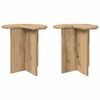 vidaXL Table d'appoint 2 pi&egrave;ces Ch&ecirc;ne artisanal &Oslash; 39 x 38 cm