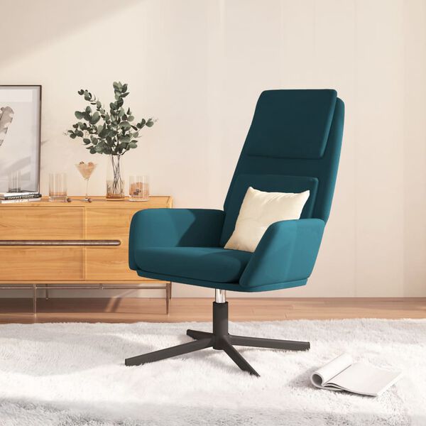 vidaXL Chaise de relaxation Bleu Velours