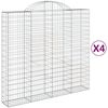 vidaXL Paniers &agrave; gabions arqu&eacute;s 4 pcs 200x50x180/200 cm Fer galvanis&eacute;