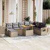 vidaXL Salon de jardin avec coussins 9 pcs beige résine tressée