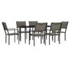 vidaXL Ensemble &agrave; manger de jardin 7 pcs noir textil&egrave;ne et acier