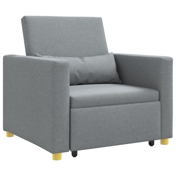 vidaXL Canap&eacute;-lit escamotable simple Gris clair 90 x 165 x 87 cm tissu
