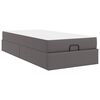 vidaXL Cadre de lit avec matelas avec matelas 2 pcs Gris PVC