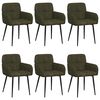 vidaXL Chaises de salle &agrave; manger 6 pc Simili daim Vert arm&eacute;e