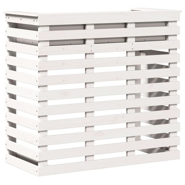 vidaXL Table de bar d'ext&eacute;rieur blanc 113,5x50x103 cm bois massif pin