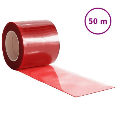 vidaXL Rideau de porte rouge 200 mmx1,6 mm 50 m PVC