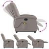 vidaXL Fauteuil inclinable de massage Taupe Tissu