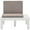 vidaXL Chaises de salon de jardin et coussins lot de 4 Plastique Blanc