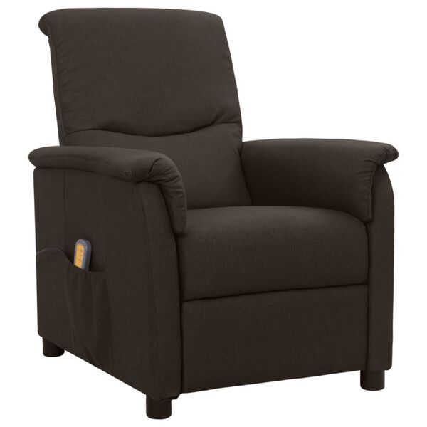 vidaXL Fauteuil de massage Marron fonc&eacute; Tissu