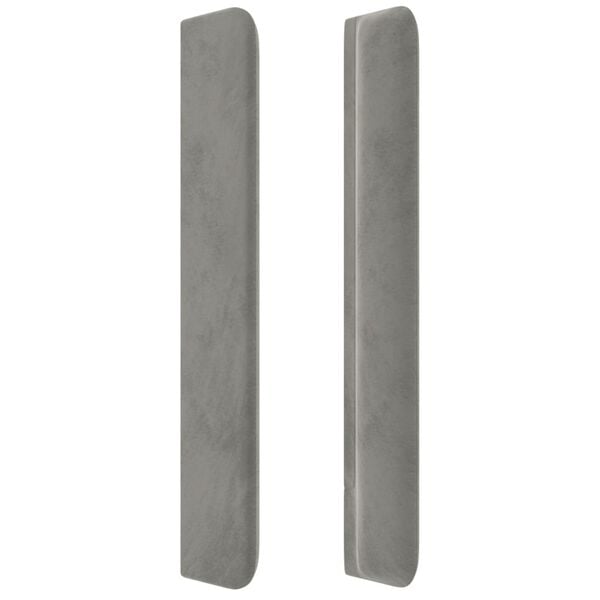 vidaXL T&ecirc;te de lit avec oreilles Gris clair 83x16x118/128 cm Velours
