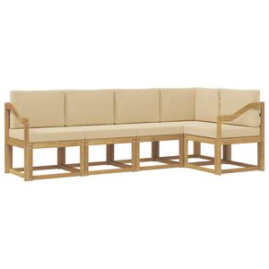 vidaXL Ensemble de canap&eacute;s d'ext&eacute;rieur 5 pc Blanc et Beige