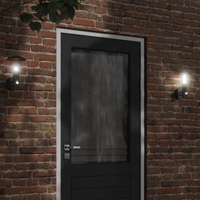 vidaXL Applique murale d'extérieur avec capteur noir acier inoxydable