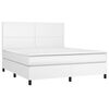 vidaXL Sommier &agrave; lattes de lit avec matelas et LED Blanc 180x200 cm