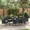 vidaXL Ensemble de salle &agrave; manger pour jardin 7 pcs Noir polyrotin