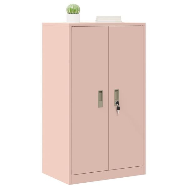 vidaXL Armoire de rangement Rose 60 x 40 x 90 cm Acier Lamin&eacute; &agrave; Froid