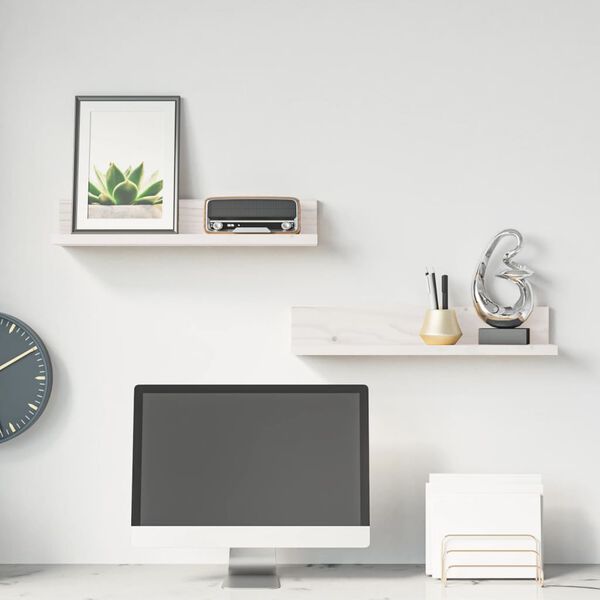 vidaXL Étagères murales 2 pcs Blanc 50x11x9 cm Bois de pin massif