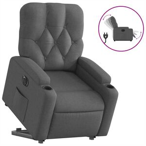 vidaXL Fauteuil inclinable &eacute;lectrique gris fonc&eacute; tissu