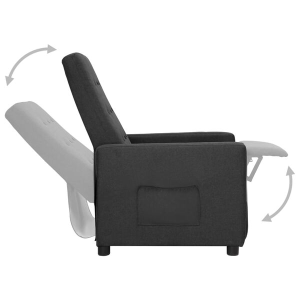 vidaXL Fauteuil inclinable Gris fonc&eacute; Tissu