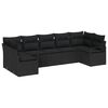 vidaXL Ensemble de canap&eacute; de jardin 7 pc Noir polyrotin