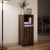 vidaXL Buffet avec LED ch&ecirc;ne marron 38x34x100 cm bois d'ing&eacute;nierie