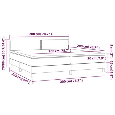 vidaXL Sommier à lattes de lit avec matelas et LED Noir 200x200 cm