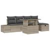 vidaXL Ensemble de canap&eacute; de jardin 6 pc Gris clair polyrotin