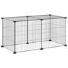 vidaXL Cage animaux de compagnie &agrave; 8 panneaux Noir 70x35x35 cm Acier