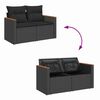 vidaXL Ensemble de canap&eacute; de jardin avec coussin 11 pcs Noir polyrotin