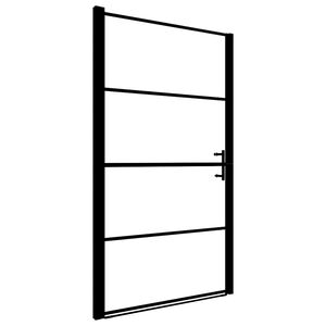 vidaXL Porte de douche verre tremp&eacute; d&eacute;poli 91x195 cm noir