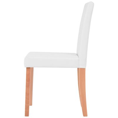 vidaXL Table et chaises 5 pcs Cuir synthétique Chêne Couleur crème