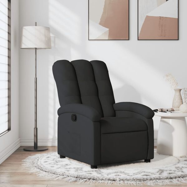 vidaXL Fauteuil inclinable en tissu noir