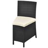vidaXL Ensemble &agrave; manger d'ext&eacute;rieur 7pcs coussins r&eacute;sine tress&eacute;e noir