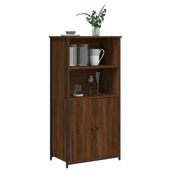 vidaXL Buffet haut ch&ecirc;ne marron 62x36x121,5 cm bois d'ing&eacute;nierie