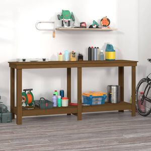 vidaXL Banc de travail Marron miel 180x50x80 cm Bois de pin massif
