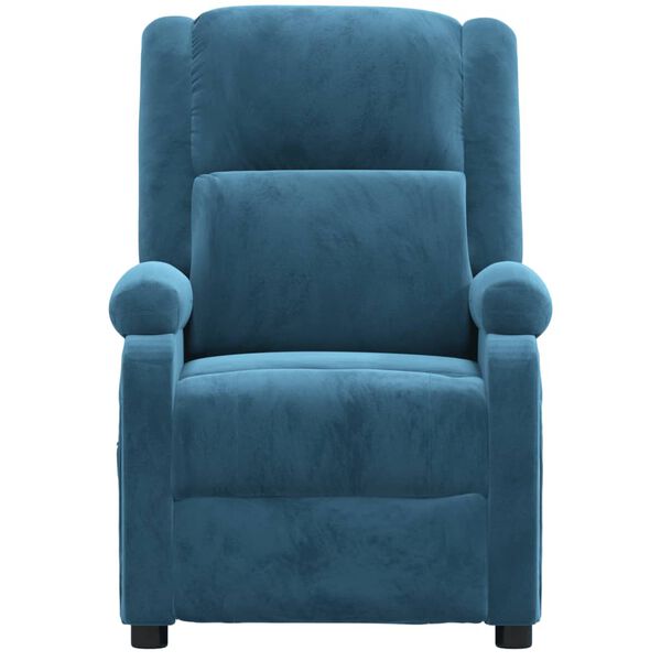 vidaXL Fauteuil inclinable &eacute;lectrique bleu velours