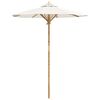 vidaXL Parasol de jardin Blanc cr&egrave;me &Oslash; 270 x 260 cm Bambou