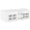 vidaXL Cadre de lit en loft avec armoire avec &eacute;tag&egrave;re 3 pi&egrave;ces Blanc