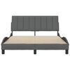vidaXL Cadre de lit sans matelas Hanko gris fonc&eacute; 140x200 cm tissu