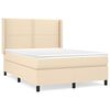 vidaXL Sommier &agrave; lattes de lit avec matelas Cr&egrave;me 140x190 cm Tissu