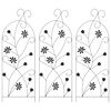 vidaXL Cl&ocirc;ture de jardin 3 pc Noir 112 x 39,5 cm Acier