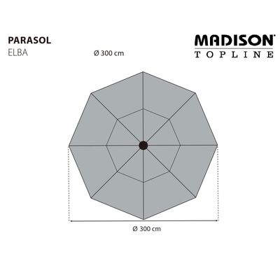 Madison Parasol Elba 300 cm gris