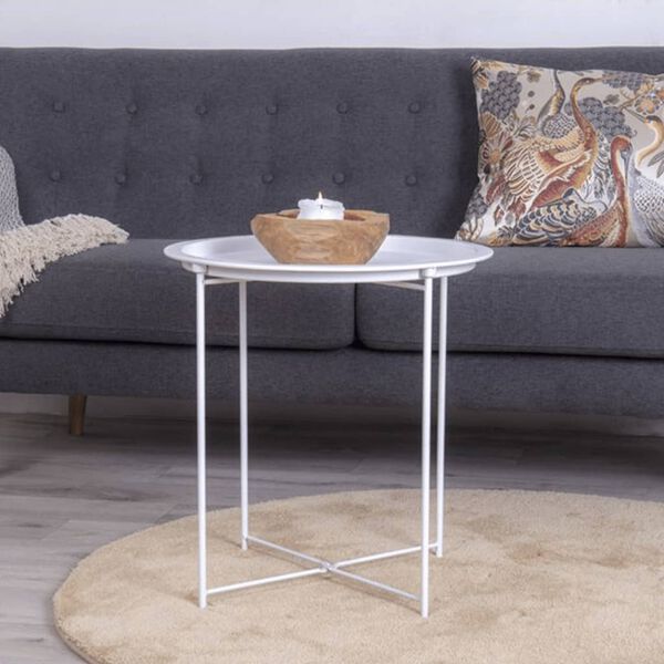 House Nordic Table d'appoint Anne 47 cm Rond Blanc