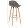 vidaXL Tabourets de bar lot de 2 gris clair tissu