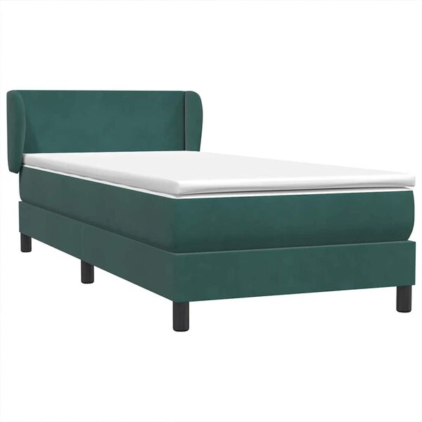 vidaXL Sommier &agrave; lattes de lit et matelas vert fonc&eacute; 100x210cm velours
