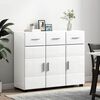 vidaXL Buffet Blanc brillant 88,5 x 30,5 x 73 cm Bois d'ing&eacute;nierie